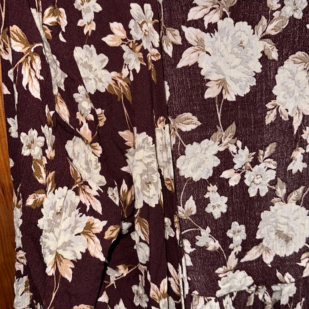 American Eagle Outfitters Floral Ruffle Bell Sleeve Open Front Kimono Cardigan - Picture 2 of 6